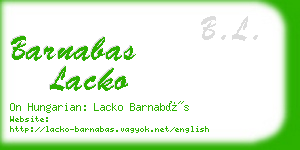 barnabas lacko business card